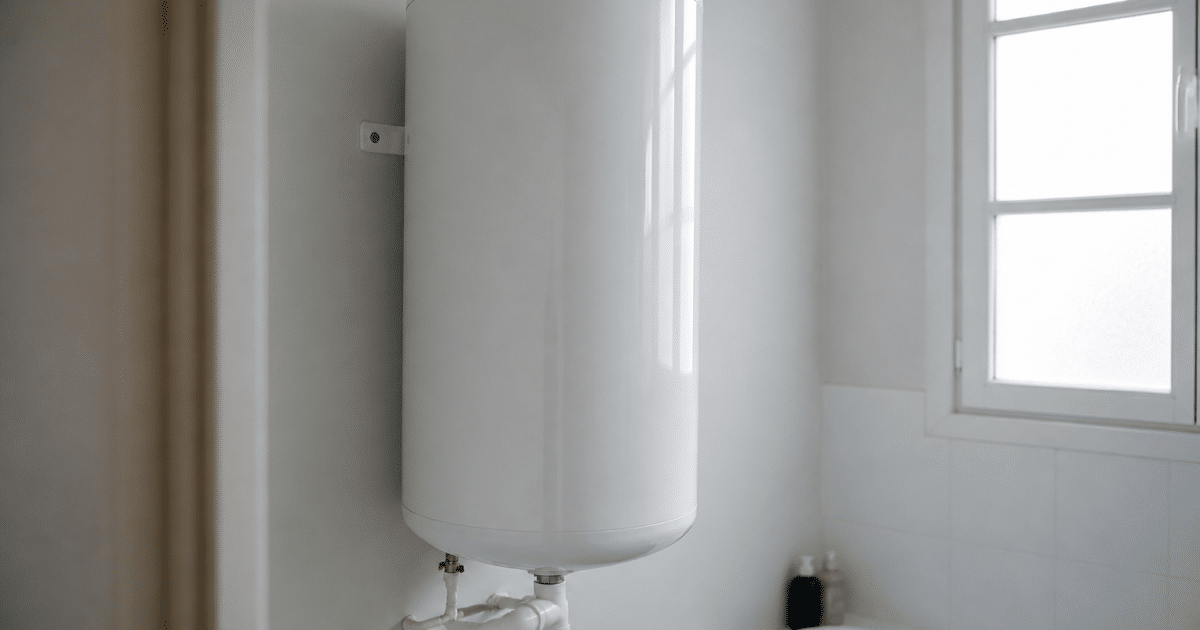 Chauffe-eau électrique fixé au mur en position verticale