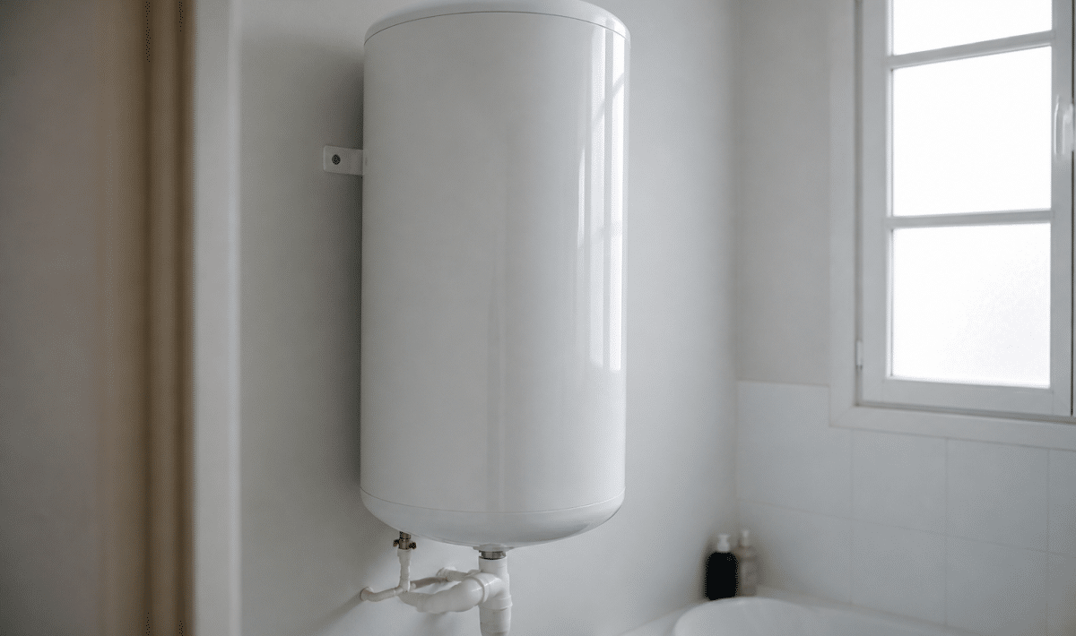 Chauffe-eau électrique fixé au mur en position verticale