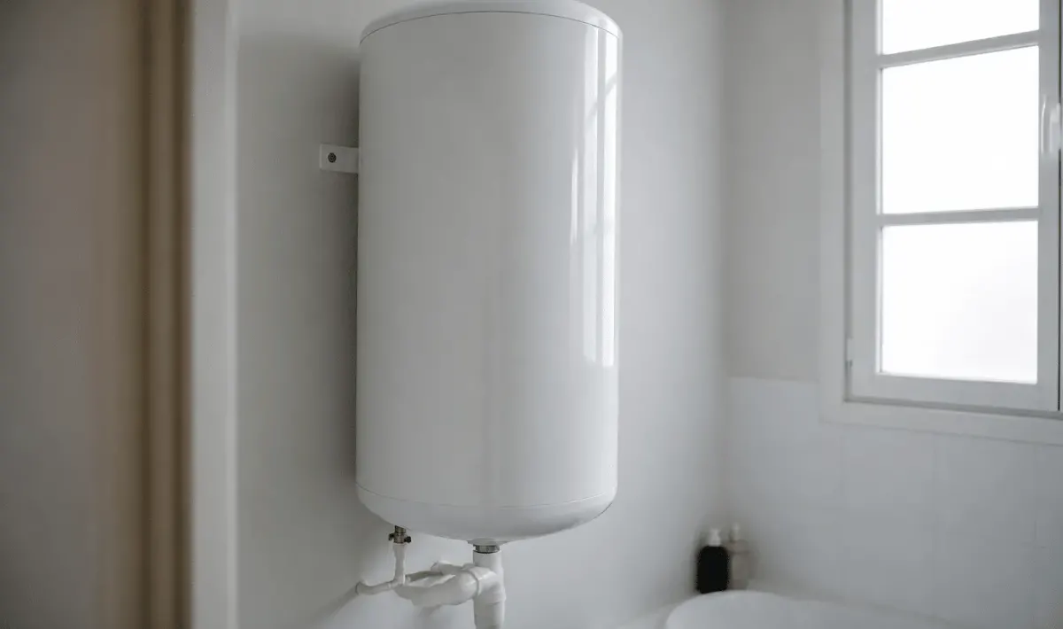 Chauffe-eau électrique fixé au mur en position verticale