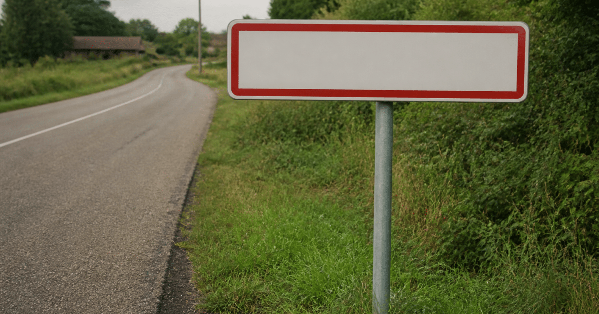 Panneau routier affichant le nom de la ville avec habitants denombres