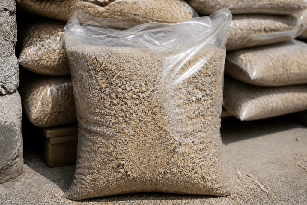 Sacs de melange sable gravier granulometrie calibree prets a utiliser