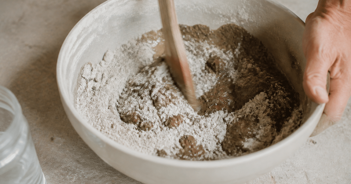 Ingredients mixes in bowl for natural primer coating