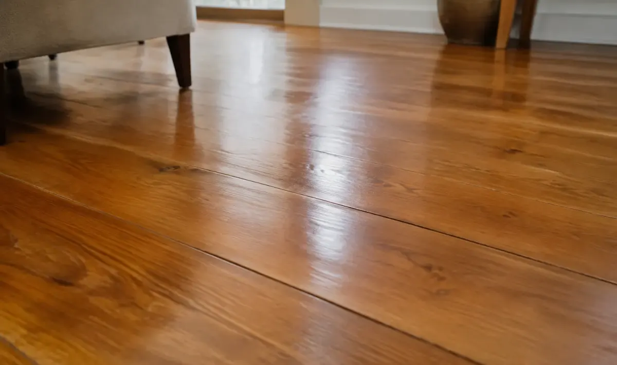 lames bois vernis alignees horizontalement couvrant sol interieur