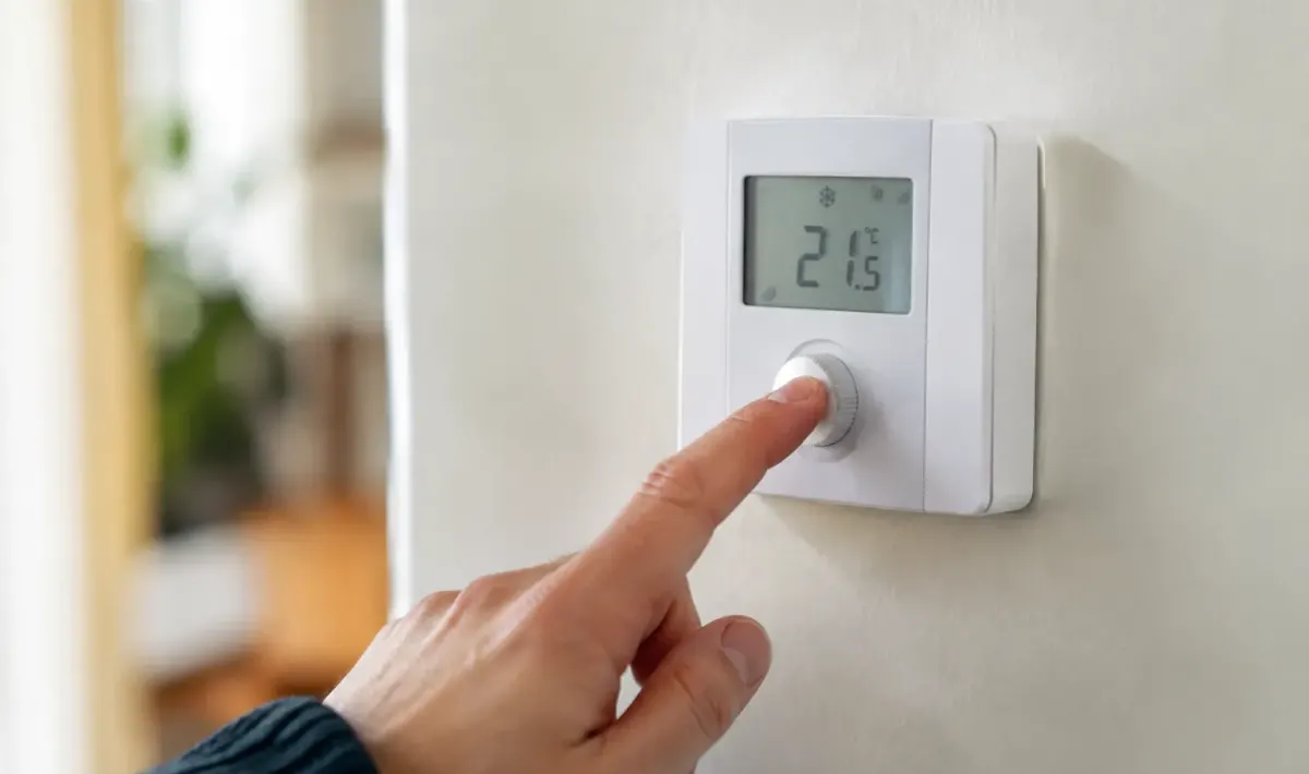 Doigt ajuste thermostat blanc mural affichage numerique